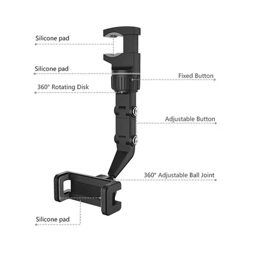 Soporte Universal Ajustable para Celular en Retrovisor